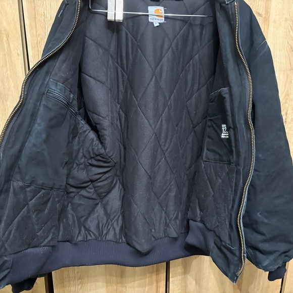 Carhartt Jacket Mens XL J140 Black UFCW Union Quilted Flannel Lined USA Made - Picture 10 of 14